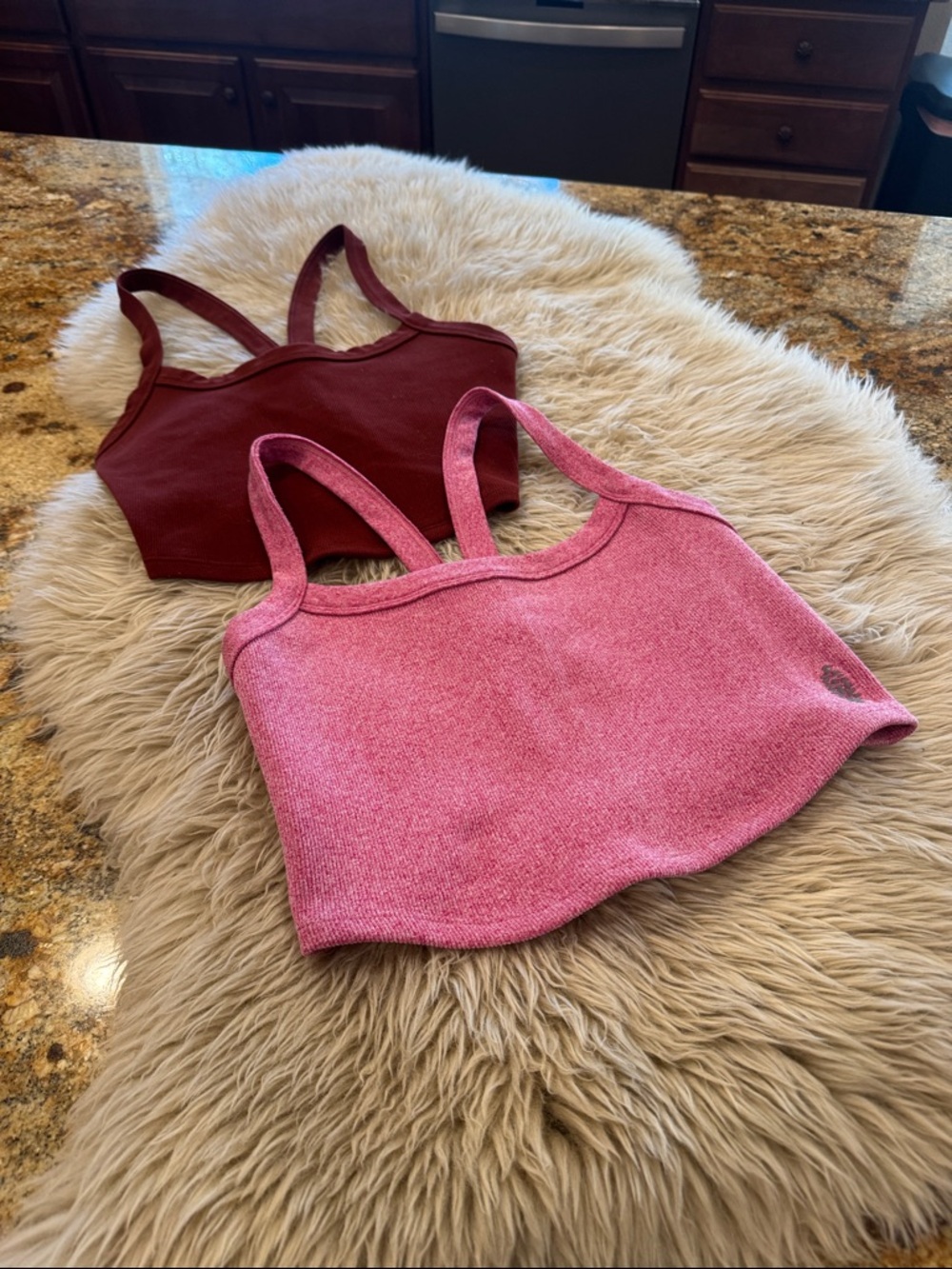 Bundle FP Movement All clear camis. Size M/L pink and burgundy.